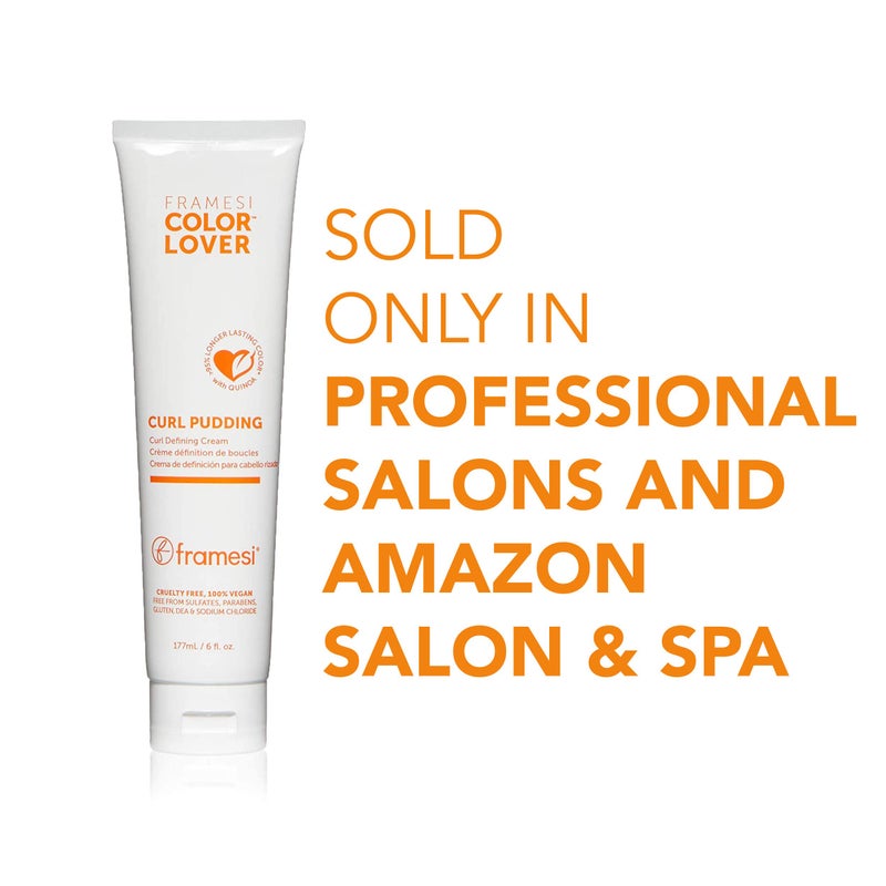 FRAMESI Curly Hair Care | Color Lover Curl Pudding Styling Cream, Curl Defining Cream | Separates Curls | Tames Frizz | 6 fl oz | Vegan | Color Treated Hair - Image 3