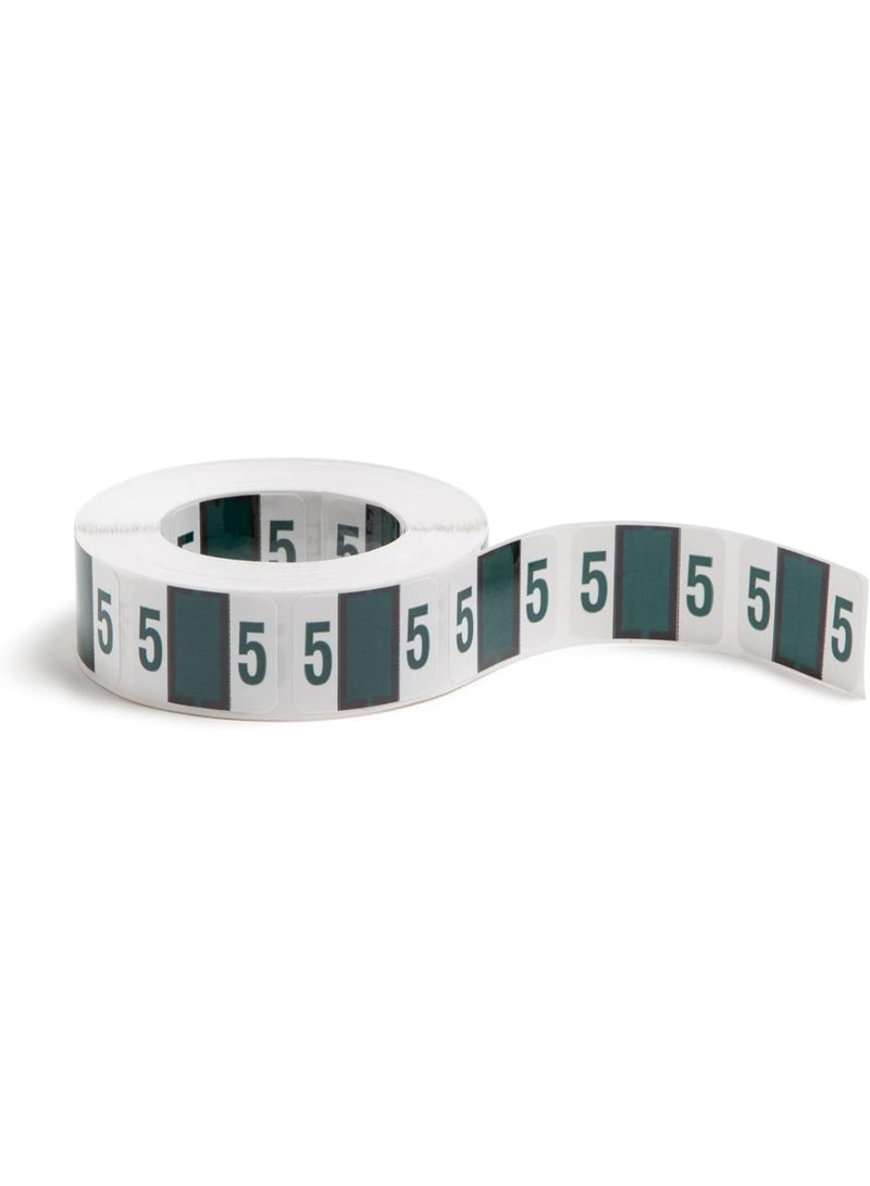 Smead Smead BCCRN Bar-Style Color-Coded Numeric Label, 5, Label Roll, Dark Green, 500 Labels per Roll (67375) 