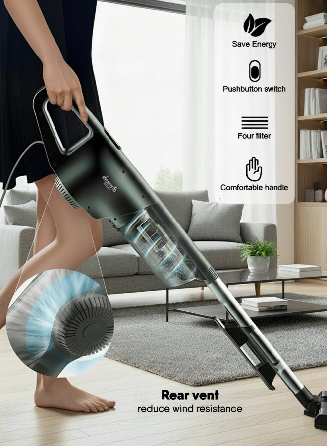 Deerma Portable Upright and Handheld Vacuum Cleaner, Pinhole Stainless Steel with 4-Stage HEPA Filtration System 0.8 L 600 W DX600 black - Image 4
