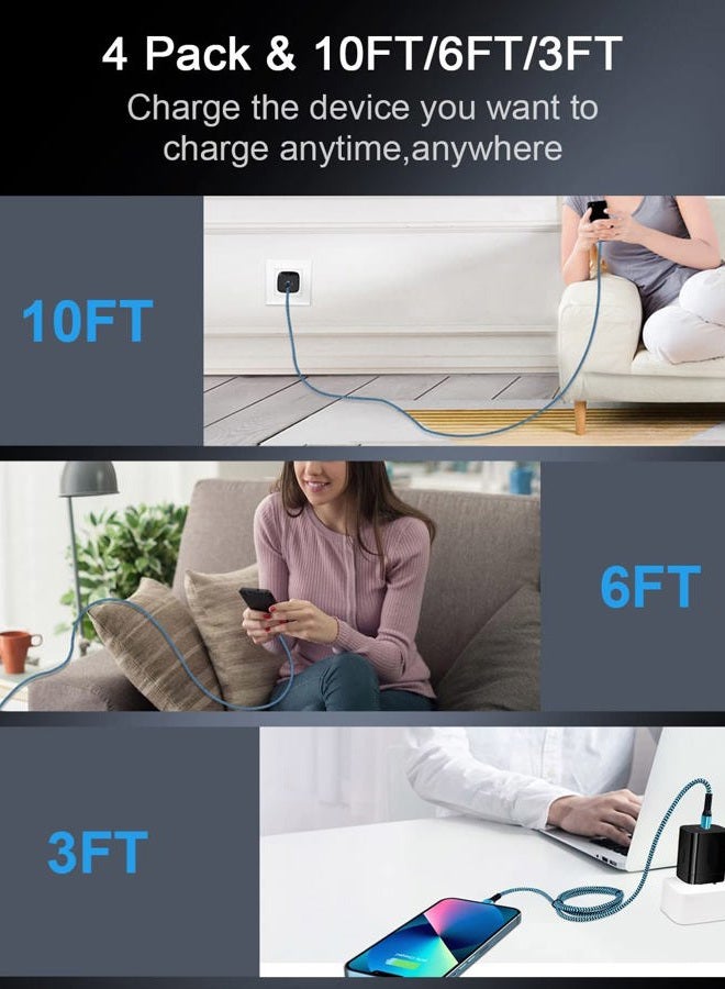 Haoano Apple Certified iPhone Charger 10 Ft, 5pack USB C To Lightning Cable Extra Long Heavy Duty Braided Type C Power Cords Fast Charging For iPhone 14 13 12 11 10 Pro Max/plus/mini Usbc Lightening Chargers - Image 5