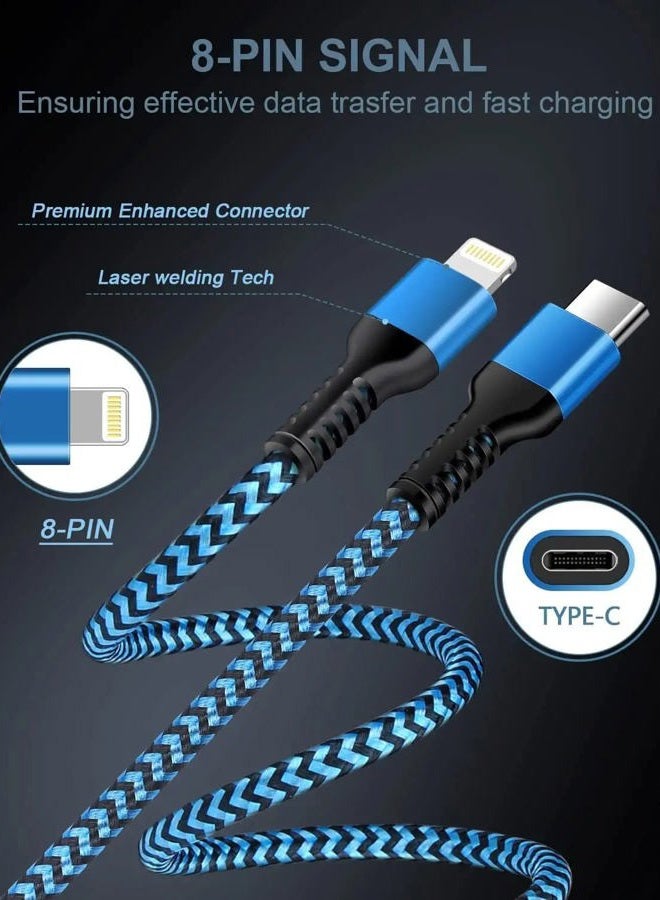 Haoano Apple Certified iPhone Charger 10 Ft, 5pack USB C To Lightning Cable Extra Long Heavy Duty Braided Type C Power Cords Fast Charging For iPhone 14 13 12 11 10 Pro Max/plus/mini Usbc Lightening Chargers - Image 3