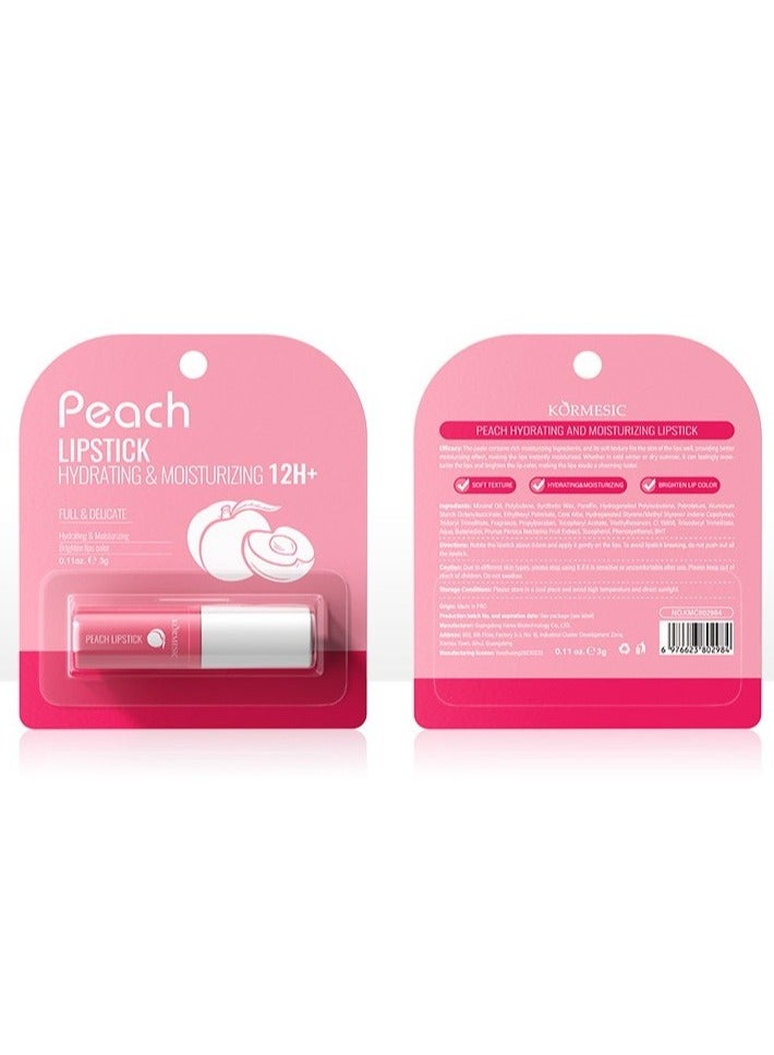 Kormesic 2pcs Peach Hydrating Lip Balm 3g - Moisturizing & Refreshing - Image 1