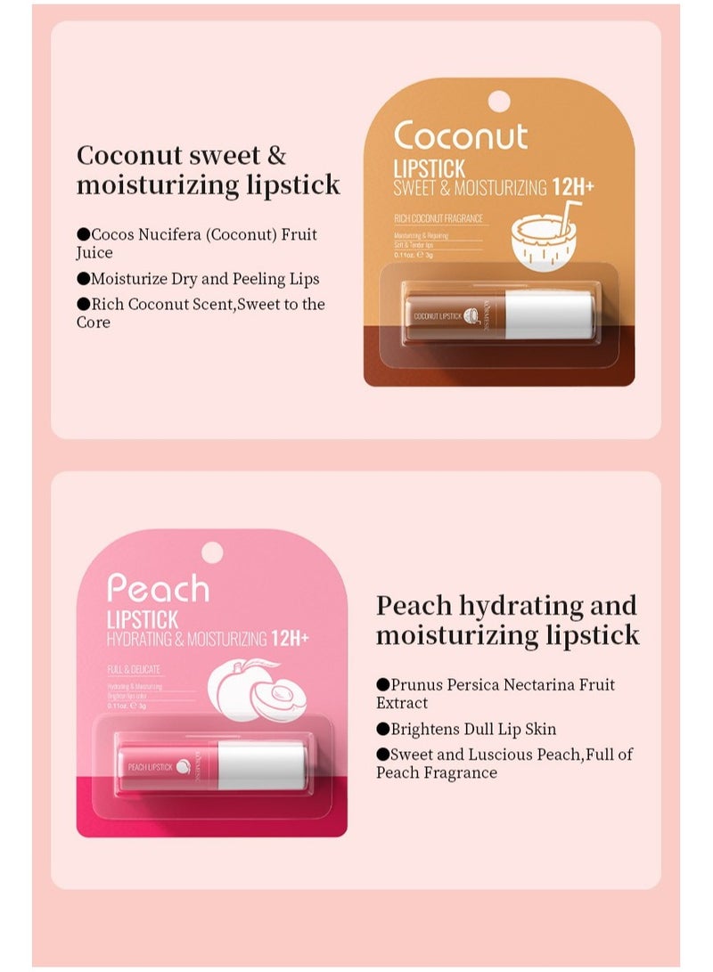 Kormesic 2pcs Peach Hydrating Lip Balm 3g - Moisturizing & Refreshing - Image 2
