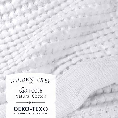 GILDEN TREE Waffle Bath Sheet Quick Dry Towel, Thin Luxury Bath Towels, Bath Sheets 40x80 Large Bath Towels, Modern Style (White) - Image 2