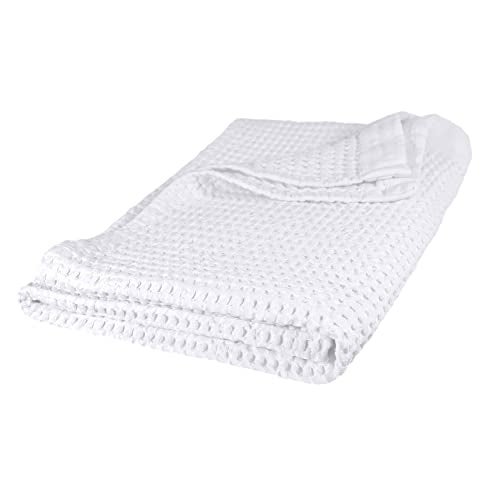 GILDEN TREE Waffle Bath Sheet Quick Dry Towel, Thin Luxury Bath Towels, Bath Sheets 40x80 Large Bath Towels, Modern Style (White) - Image 1
