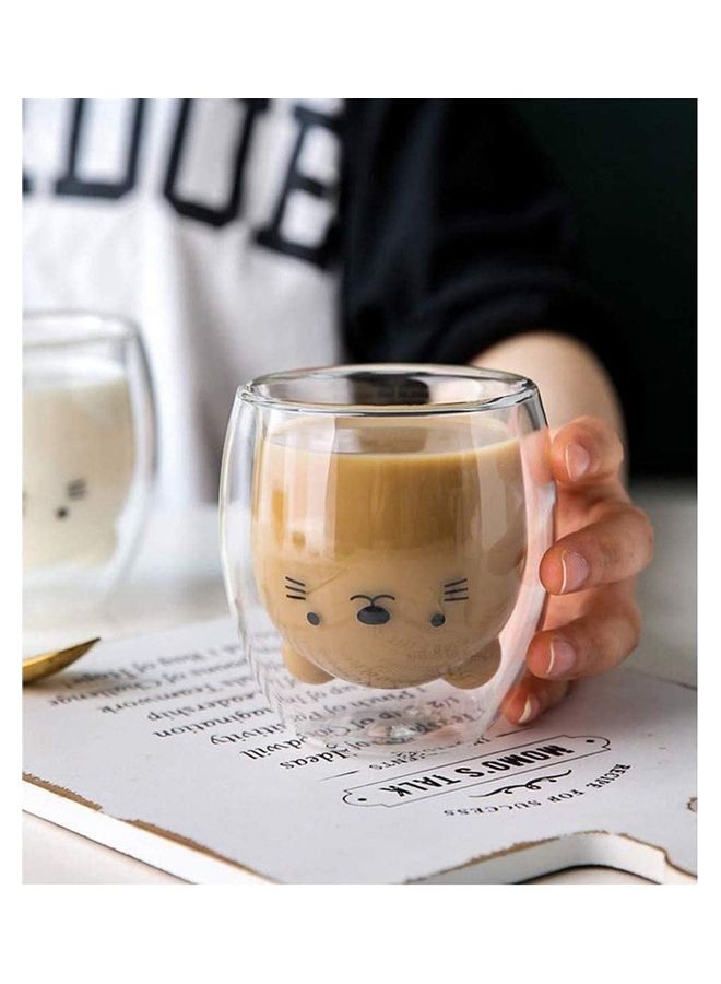 NIBEMINENT Creative Cute Shape Double-Layer Coffee Mug Clear 230ml - Image 4