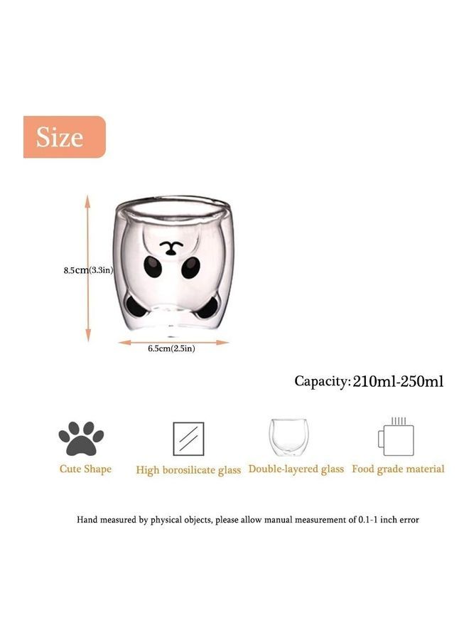 NIBEMINENT Creative Cute Shape Double-Layer Coffee Mug Clear 230ml - Image 2