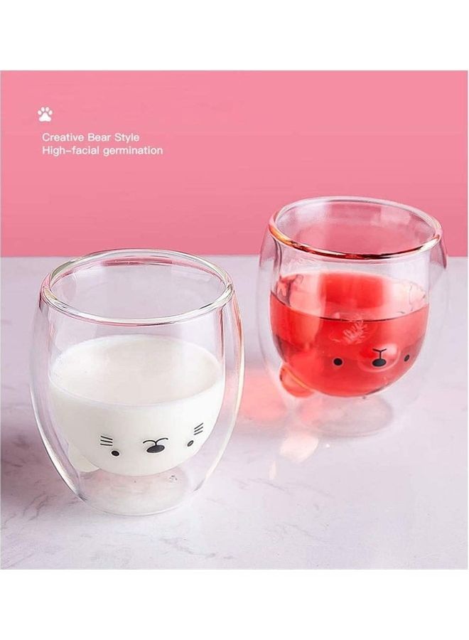 NIBEMINENT Creative Cute Shape Double-Layer Coffee Mug Clear 230ml - Image 5