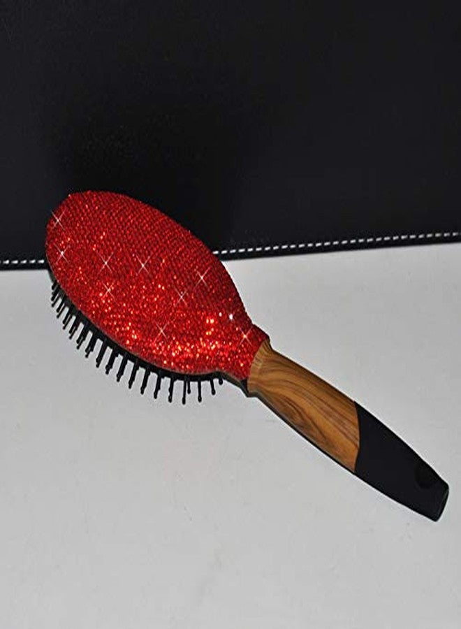فرشاة الشعر Bestbling Bling Smooth and Detangle للنساء والفتيات، لتدليك الشعر الرطب/الجاف (Red02)
