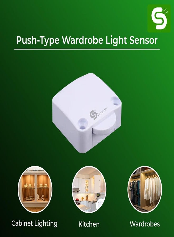 ESYSENSE Wardrobe Door Light Switch | Auto ON/OFF Push Button Sensor for Wardrobes, Cabinets, Bookcases, and More | Smart Energy Saving Lamp Controller (Pack of 8, White) ESY-TC36 ESYSENSE - Image 5