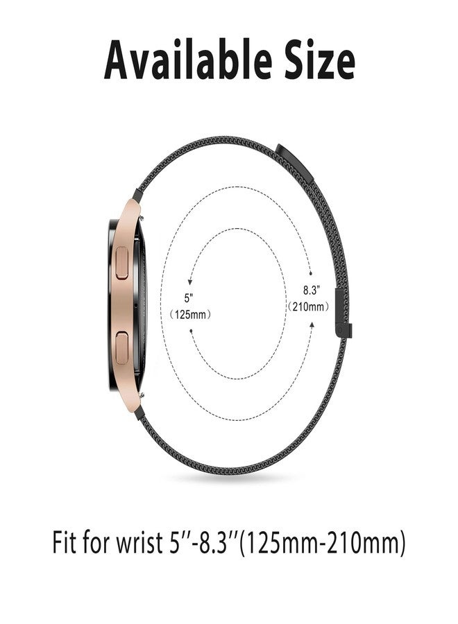 Vanjua 22mm Watch Band for Women Men, 22mm Quick Release Stainless Steel Metal Mesh Loop Adjustable Magnetic Replacement Wristbands Straps Bands - Image 3