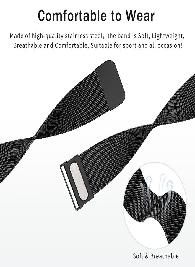 Vanjua 22mm Watch Band for Women Men, 22mm Quick Release Stainless Steel Metal Mesh Loop Adjustable Magnetic Replacement Wristbands Straps Bands - Image 4