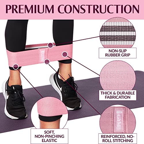 Gymbee Resistance Bands for Working Out - Exercise Bands to Workout Glutes, Thighs & Legs - No Slip Cloth Booty Band for Gym & Home Fitness, Yoga, Strength & Pilates for Men/Women - 3 Levels - Image 3