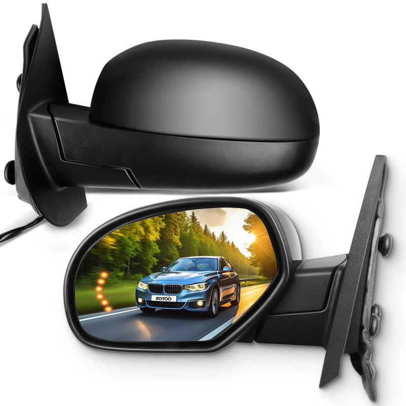 SCITOO Side View Mirrors Fit For 20072013 For Chevy For GMC Avalanche Silverado 1500 Suburban 1500 with Amber Arrow Turn Signal Power Heated Manual Folding Puddle Lights GM1320325 GM1321325