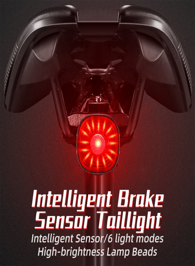 WEST BIKING Intelligent Bike Taillight Rechargeable Bicycle Rear Light High-Bright Cycling Warning Lamp Waterproof with 6 Light Modes for MTB Mountain Bike Road Bike - Image 3