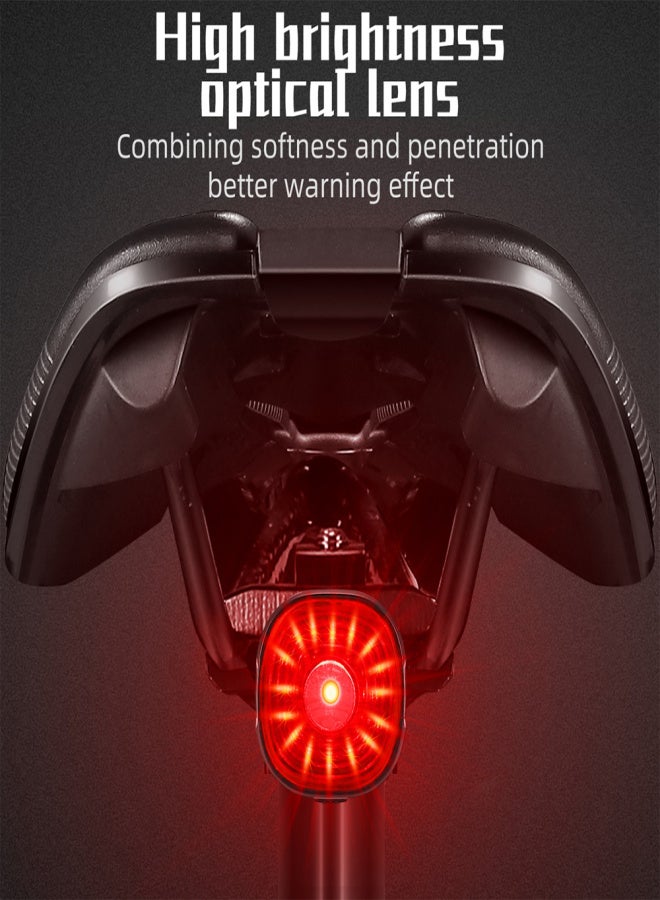 WEST BIKING Intelligent Bike Taillight Rechargeable Bicycle Rear Light High-Bright Cycling Warning Lamp Waterproof with 6 Light Modes for MTB Mountain Bike Road Bike - Image 2