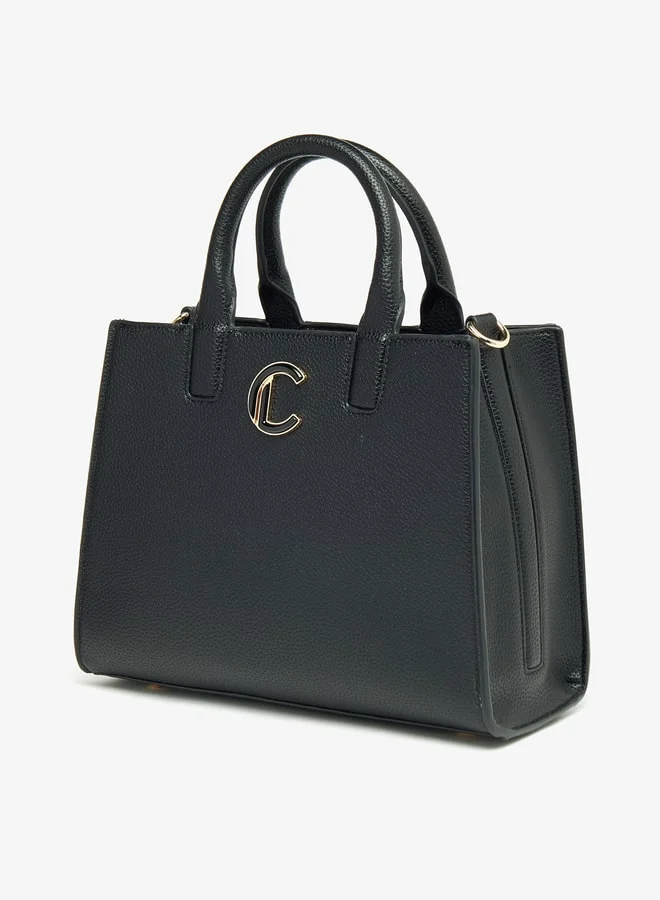 لو كونفورت Women Textured Tote Bag with Zip Closure and Handles