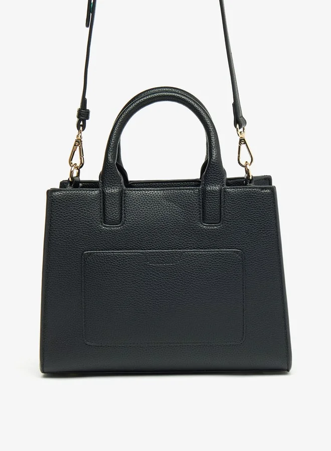 لو كونفورت Women Textured Tote Bag with Zip Closure and Handles