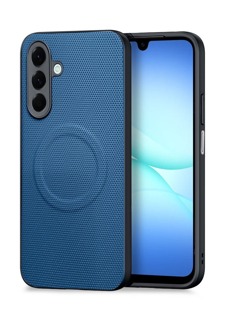 Wtech Samsung Galaxy A17 5G 2025 Premium Texture Case Magnetic Aramid Fabric Texture Designed Magsafe Case Cover (MCMPMN) - Navy Blue - Image 1