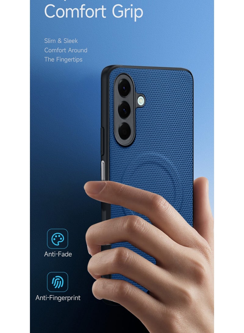 Wtech Samsung Galaxy A17 5G 2025 Premium Texture Case Magnetic Aramid Fabric Texture Designed Magsafe Case Cover (MCMPMN) - Navy Blue - Image 2