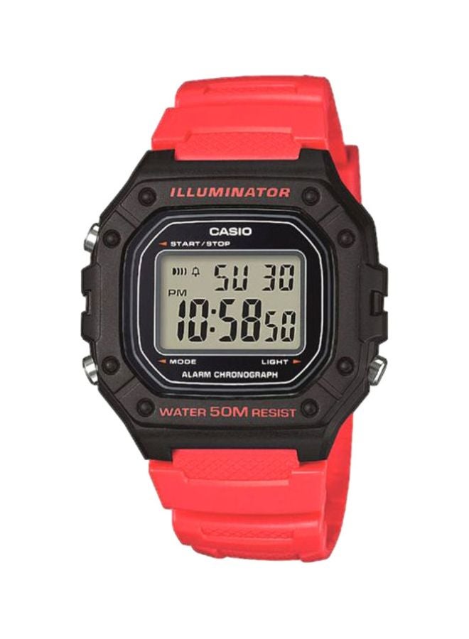 CASIO Men Water Resistant Digital Watch W-218H-4B - 44 mm - Red - Image 1