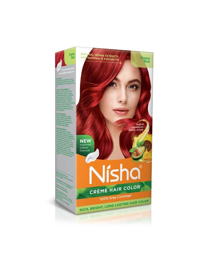 Nisha Cream Hair Color With The Benefits Of Natural Henna Extracts, Sunflower & Avocado Oil, Easy To Use Hair Color 150Ml Pack Of 1, Flame Red … - Image 1