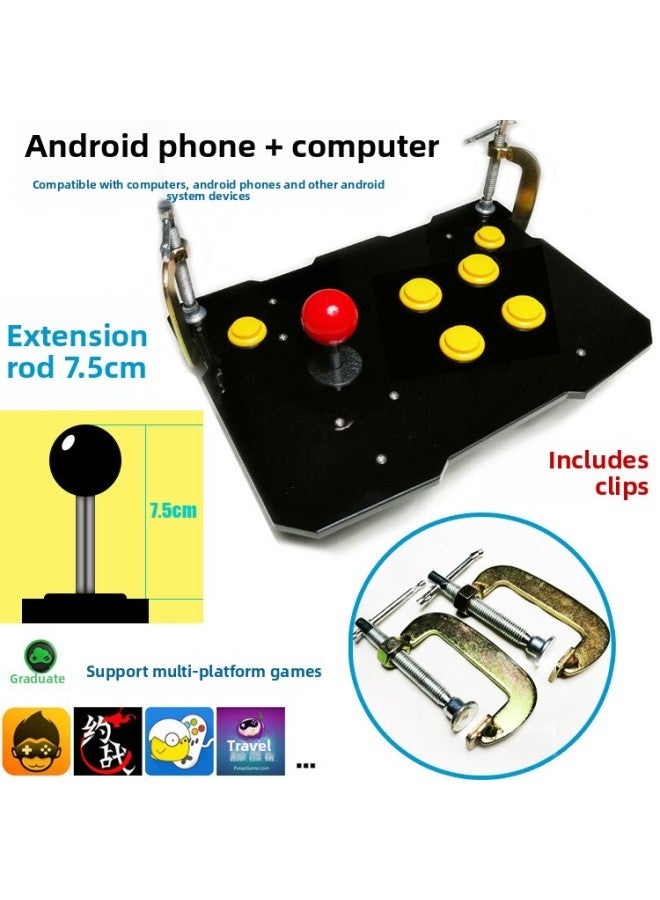 Send Clip Mobile Phone Rocker Computer Arcade Rocker Boxing Emperor Game Rocker Handle Rocker Large Panel-Product Color:Mobile Phone + Computer Standard Pole With Large Spacing Of Pastoral Characters  - Image 2