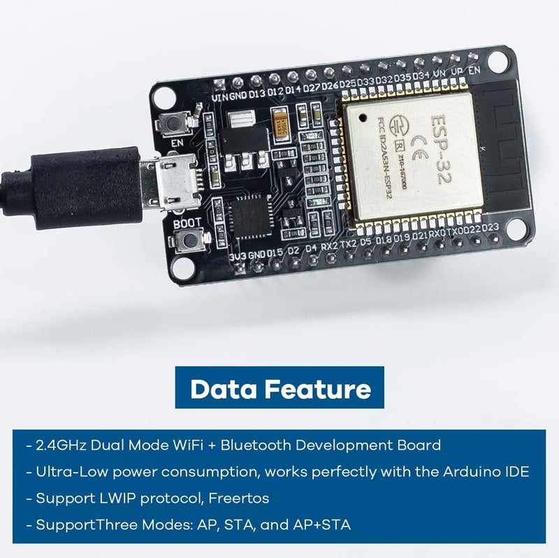 Hosyond 3Pack ESP32 ESP-WROOM-32 Development Board WiFi + Bluetooth CP2102 Dual Core Microcontroller Compatible with Arduino - Image 2