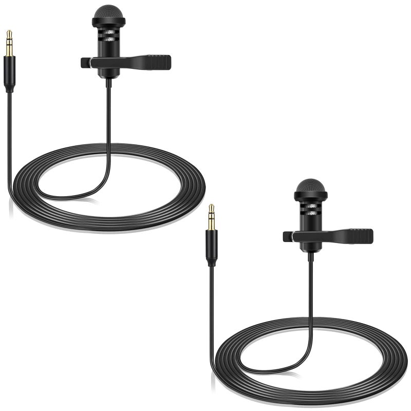 weishan 2 Pack Lavalier Microphone Compatible with DJI Mic 2 & Rode Wireless Pro/Wireless GO 2 / II Transmitters - Omnidirectional Lav Lapel Wearable Mic for Vlog Interview Streaming Lectures Broadcasters - Image 1