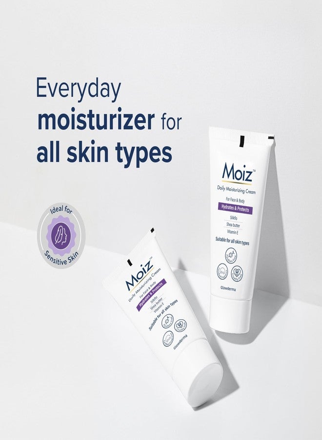 Moiz Daily Moisturizing Cream for Face & Body | Formulated with 9 Moisturizers | Suitable for Sensitive Skin | Paraben free & Cruelty free-50g (Pack of 2) - Image 3