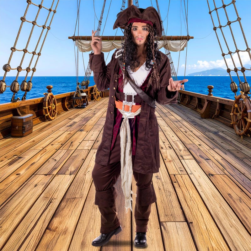 fun shack زي قراصنة للرجال من فن شاك، زي قراصنة للرجال، أزياء هالوين للرجال، أزياء هالوين للبالغين - Image 3