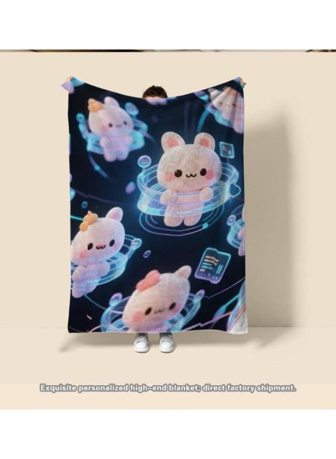 عام بطانية رقيقة من الفانيلا الكرتونية للأطفال والرضع (دافئة ومريحة، ومناسبة للنوم والألعاب) 70 سم * 100 سم - Image 2