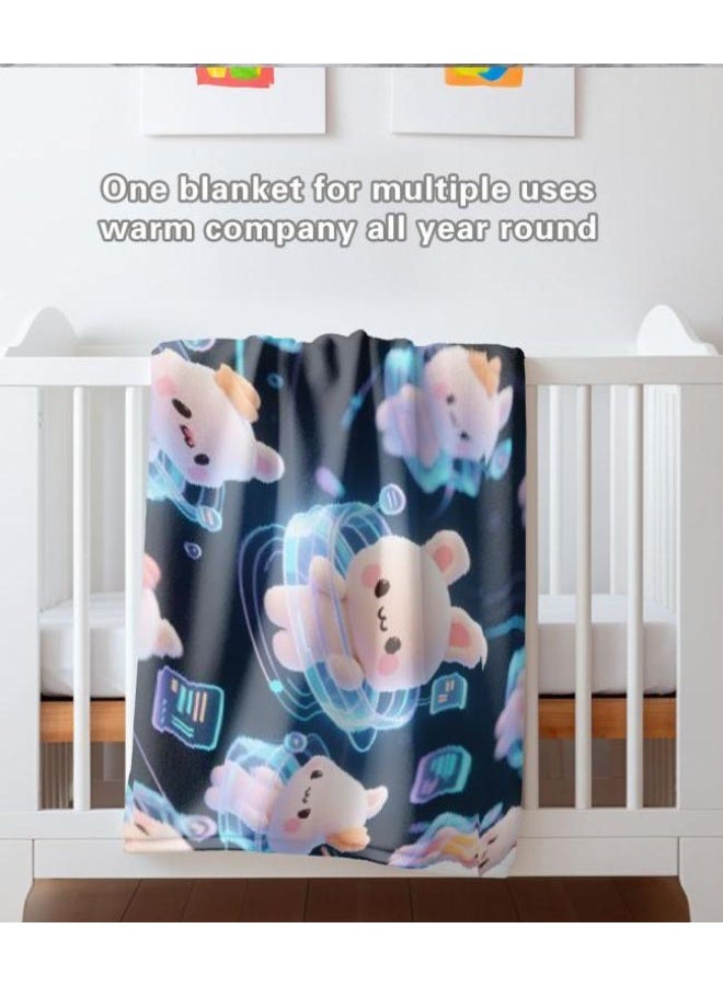 عام بطانية رقيقة من الفانيلا الكرتونية للأطفال والرضع (دافئة ومريحة، ومناسبة للنوم والألعاب) 70 سم * 100 سم - Image 5