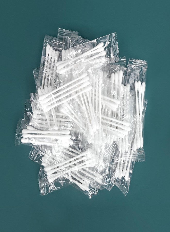 HQSLsund 100 عبوة من أعواد القطن، أعواد قطن مغلفة بشكل فردي، أعواد ورقية مزدوجة الطرف مغلفة بشكل فردي للأذن، المكياج (4 قطع لكل كيس، 100 كيس) - Image 4