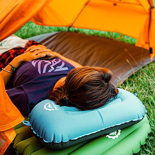 Gear Doctors 3.5oz Compact Ultralight Inflatable Camping Pillow—Inflatable Camp Pillow—Backpacking Pillows Ultralight—Camping Pillows for Sleeping, Hiking, Travel, Beach, Office, Neck, Lumper [Orange] - Image 2