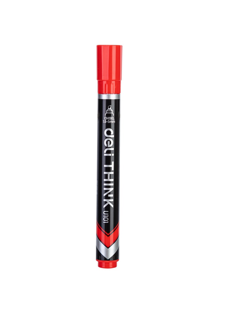Deli Deli EU10101 Permanent Marker Assorted Colours 4pcs/box – ideal for cardboard, metal, glass, and plastic  - Image 3