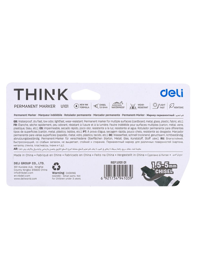 Deli Deli EU10101 Permanent Marker Assorted Colours 4pcs/box – ideal for cardboard, metal, glass, and plastic  - Image 5
