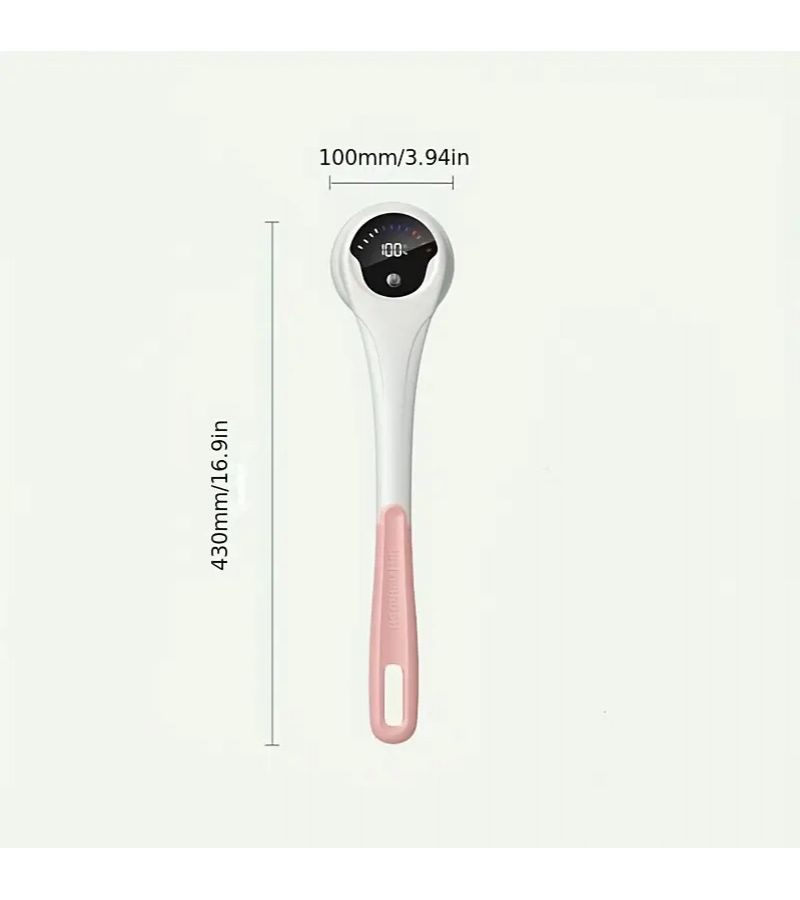 Gray USB Rechargeable 5 in 1 Electric Back Bath Brush with Long Handle - Image 1
