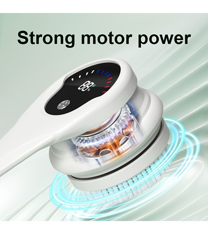 Gray USB Rechargeable 5 in 1 Electric Back Bath Brush with Long Handle - Image 5