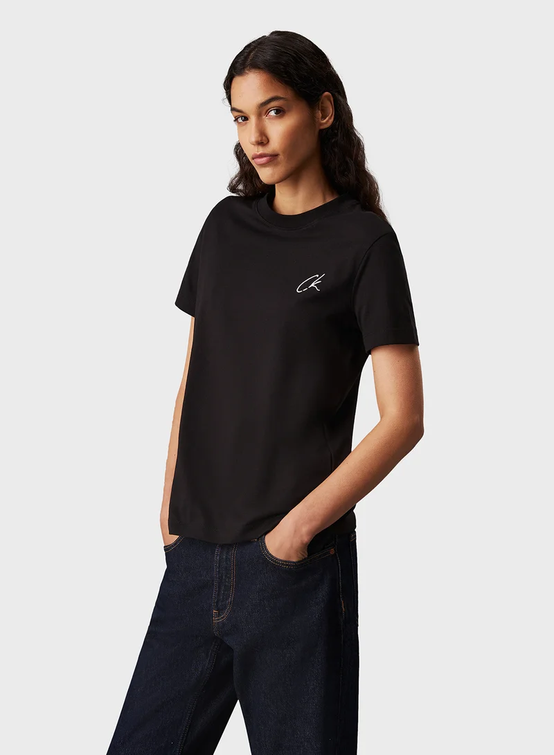 كالفن كلاين جينز Embroidered Ck Regular Tee