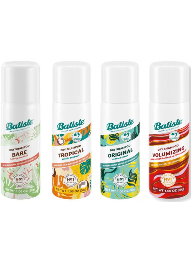 Batiste Batiste mini 4 pack Original Tropical Bare Volumizing 