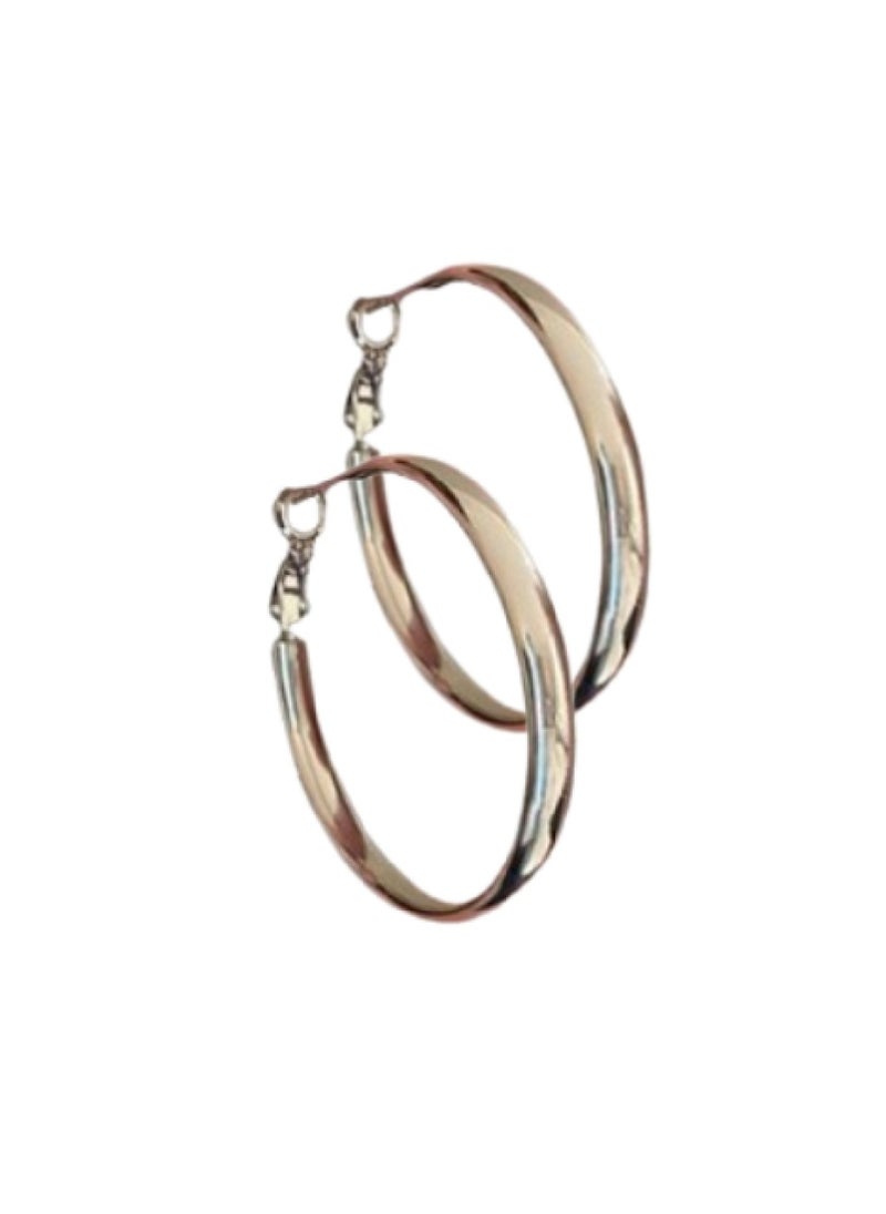 Soko Mesh Dazzling Large Silver Circle Earrings Collection with Elements - Elevate Everyday Style with Fashion-forward Women's Jewellery - Explore Elegant Designs, Perfect for Casual or Formal Wear  - Image 1