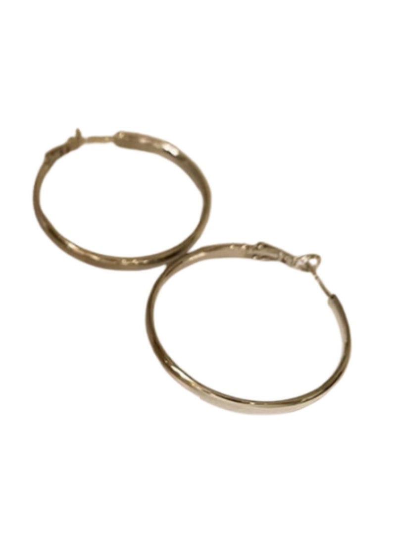 Soko Mesh Dazzling Large Silver Circle Earrings Collection with Elements - Elevate Everyday Style with Fashion-forward Women's Jewellery - Explore Elegant Designs, Perfect for Casual or Formal Wear  - Image 4