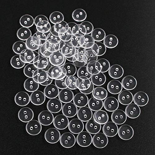 Leekayer Clear Delicate Plastic Round Buttons 2 Holes10mm Small Button Pack of 500 Pcs Leekayer