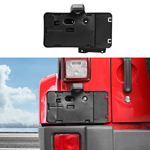 Jimen حامل لوحة ترخيص جيمين لجهاز JK، إطار لوحة ترخيص خلفي متوافق مع جيب رانجلر JK و Unlimited 2007-2018 - Image 1