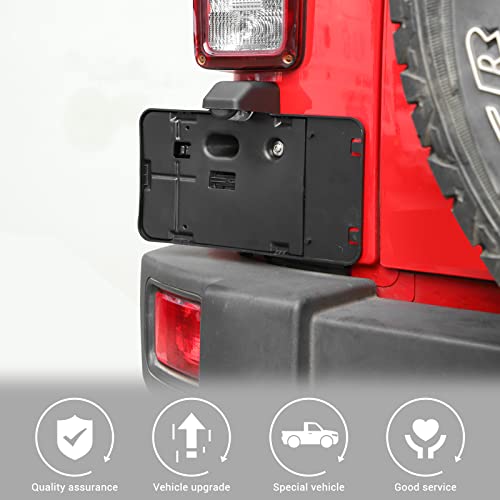 Jimen حامل لوحة ترخيص جيمين لجهاز JK، إطار لوحة ترخيص خلفي متوافق مع جيب رانجلر JK و Unlimited 2007-2018 - Image 4