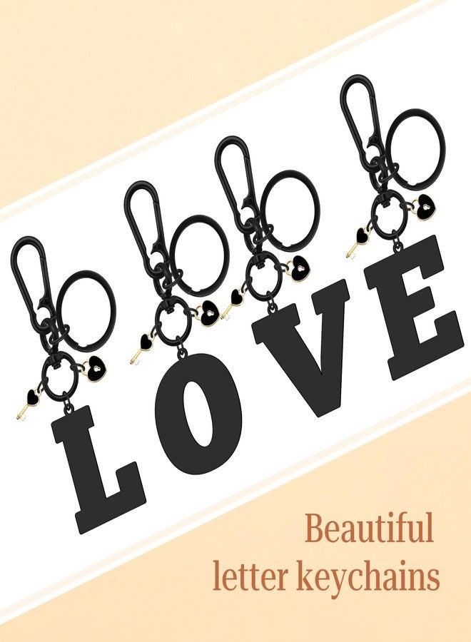 Baipilu Initial Letter Keychain for Women Men Stainless Steel Black Letter Keychain Gift for Women Girls Initial Keyring for Purse Handbags Backpack Bag Keyring Gifts for Mom Daughter (K) - Image 4