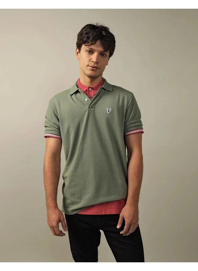 American Eagle Embroidered Logo Polo T-shirt
