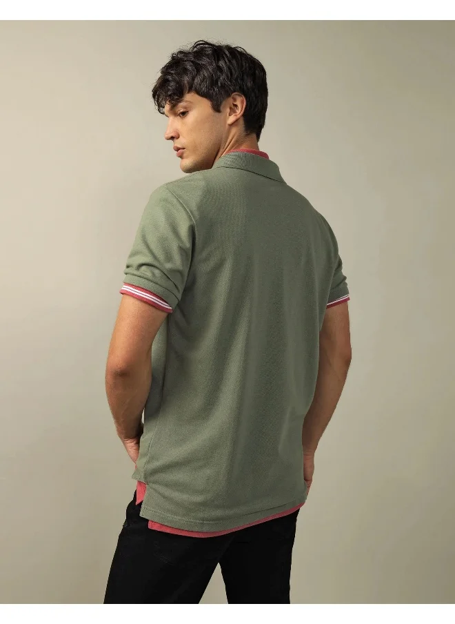 American Eagle Embroidered Logo Polo T-shirt
