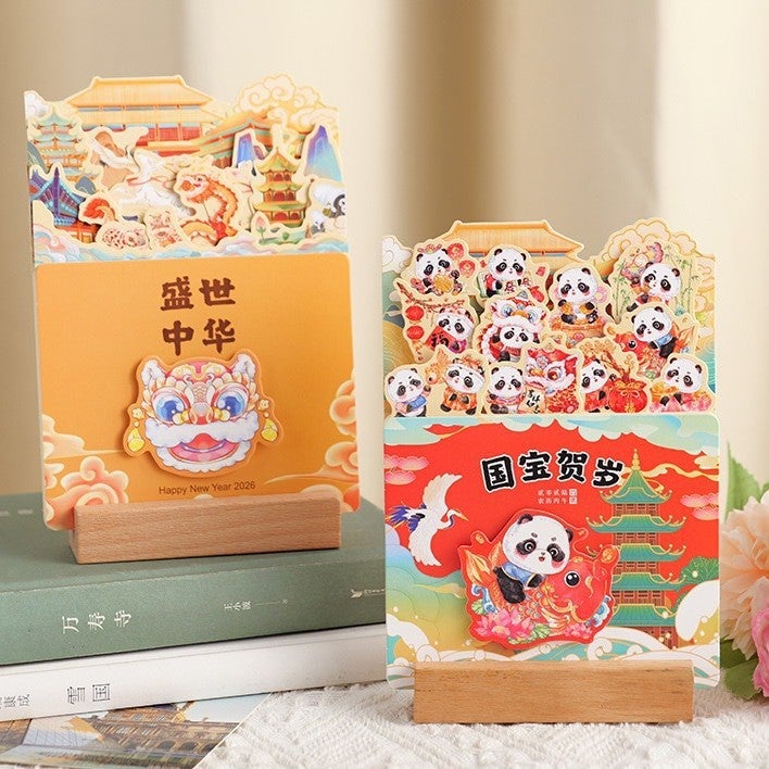 2026 Wooden Frame Desk Calendar Cute Creative Ins Mini Desk Calendar Production Decorative Ornaments Notepad Calendar Desk Calendar - Image 3